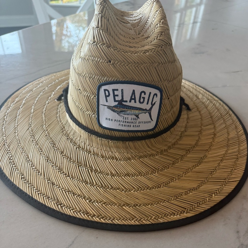 Pelagic Baja Straw Sunhat - Black and Gray